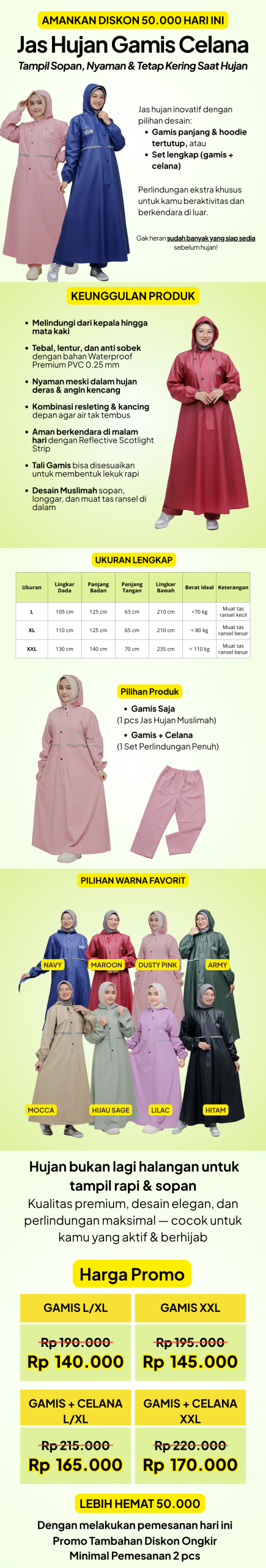 LP - Jas Hujan Gamis Celana